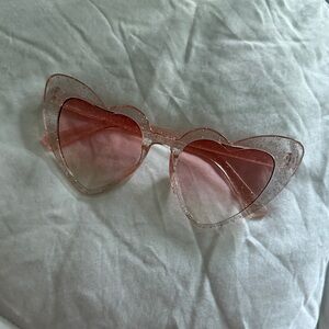 Sparkly Pink Glitter Heart Cat-Eye Sunglasses